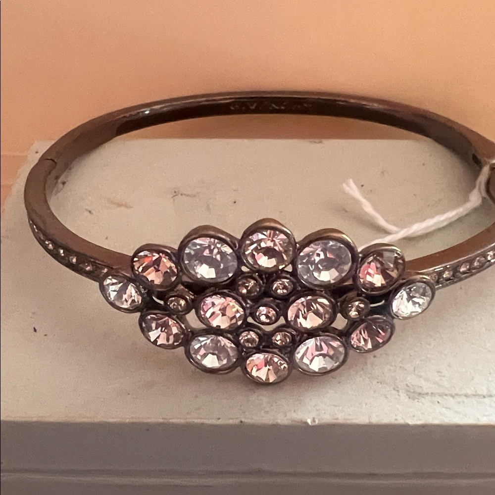 Givenchy  bracelet bronze color with rose and clear crystals new with no tags